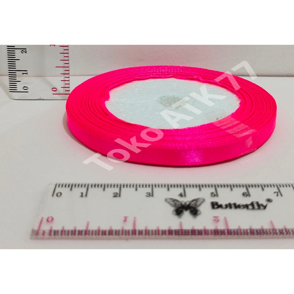 

Pita Kado Kain Satin 0.25" 0,25" 1/4" seperempat inch Pink Tua READY STOCK