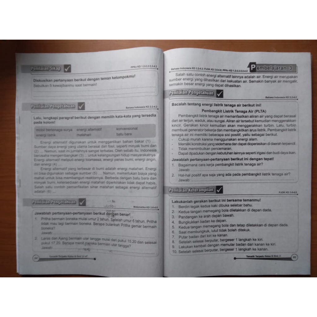 Inspirasi TEMATIK TERPADU UNTUK SD/MI KELAS 1,2,3,4,5, dan 6 Semester 1 dan 2 Dilengkapi soal-soal HOTS-8