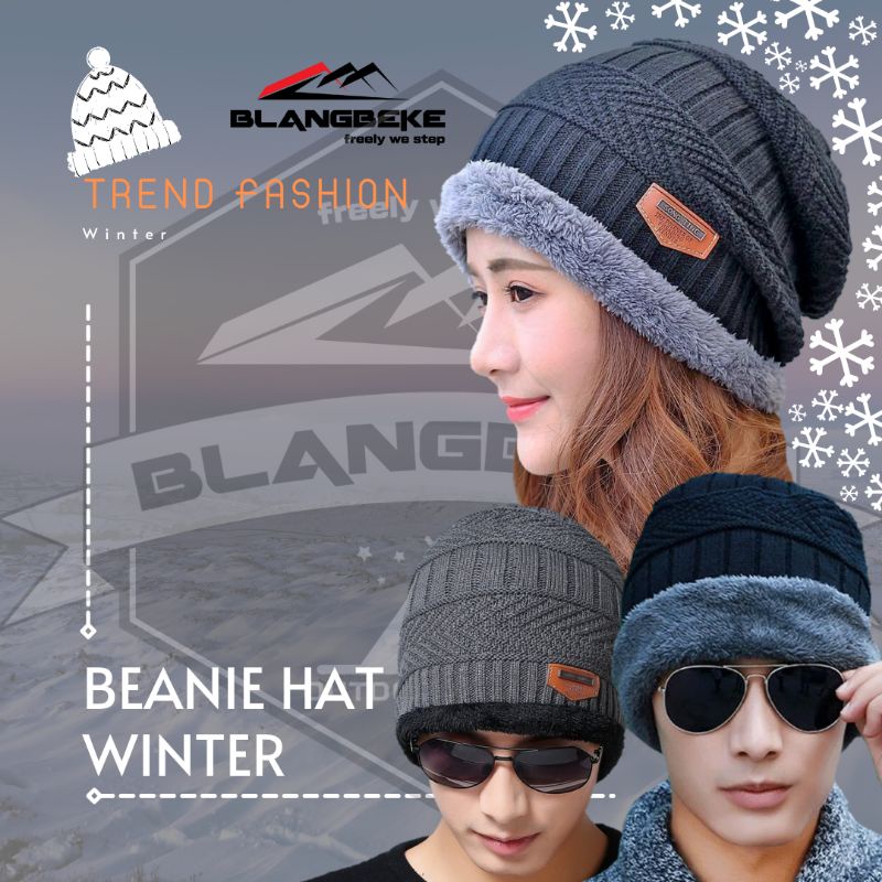 Kupluk Wol Beanie Hat Udara Dingin Pria dan Wanita