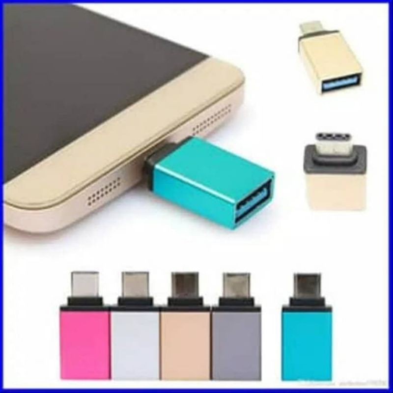 OTG Type C Non kabel Full Besi USB To Tab C On The Go untuk Flashdisk