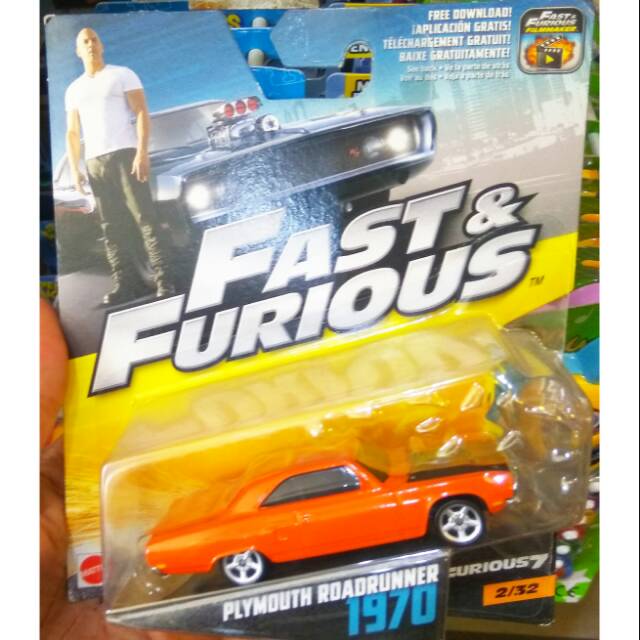 Fast & Furious Diecast Mobil Flymout Roadrunner 1970