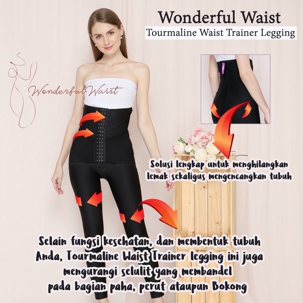 tourmaline waist trainer legging, legging tourmalin, celana diet, legging korset, legging melahirkan