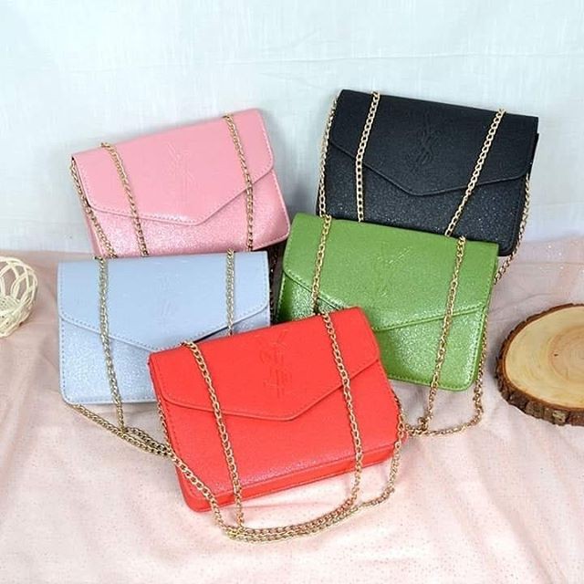 Tas Selempang Gliter YSL Colourfull Wanita Import 2018-4