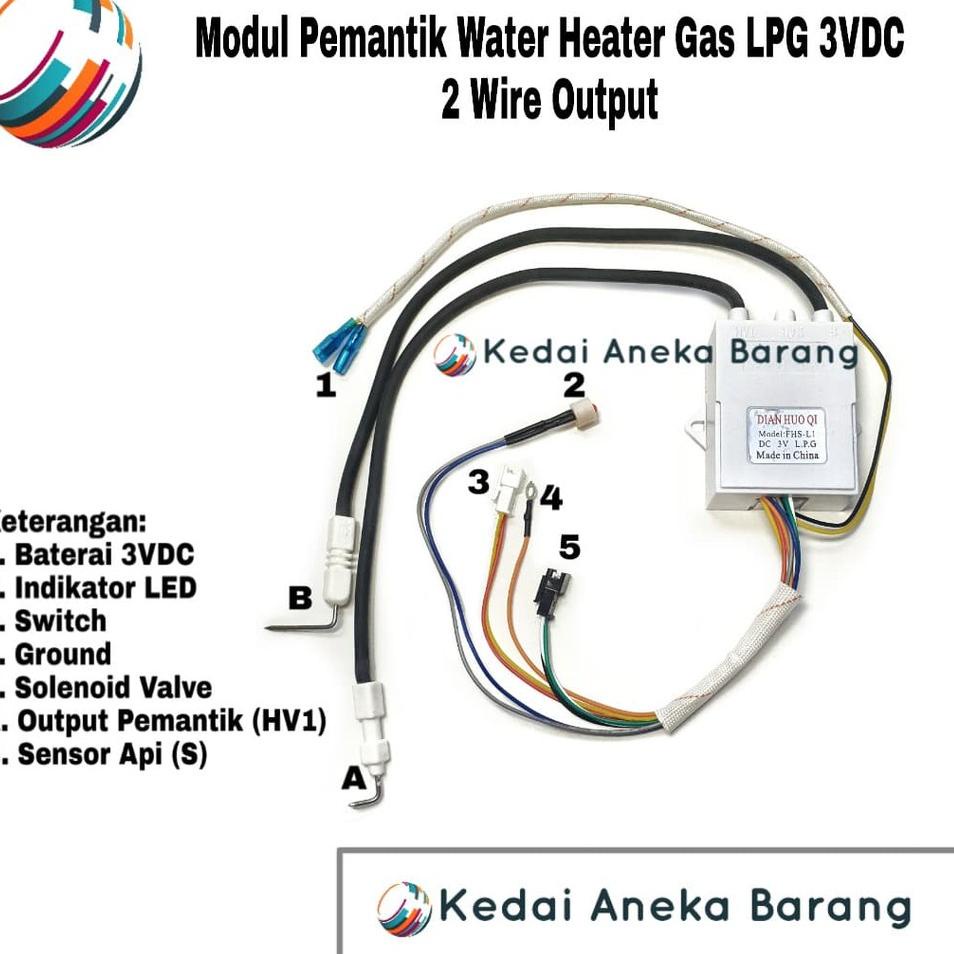 Module Modul Ignition Igniter Pemantik Gas LPG Water Heater FHS-L1 FHS L1 3V 3VDC 2 Wire Output