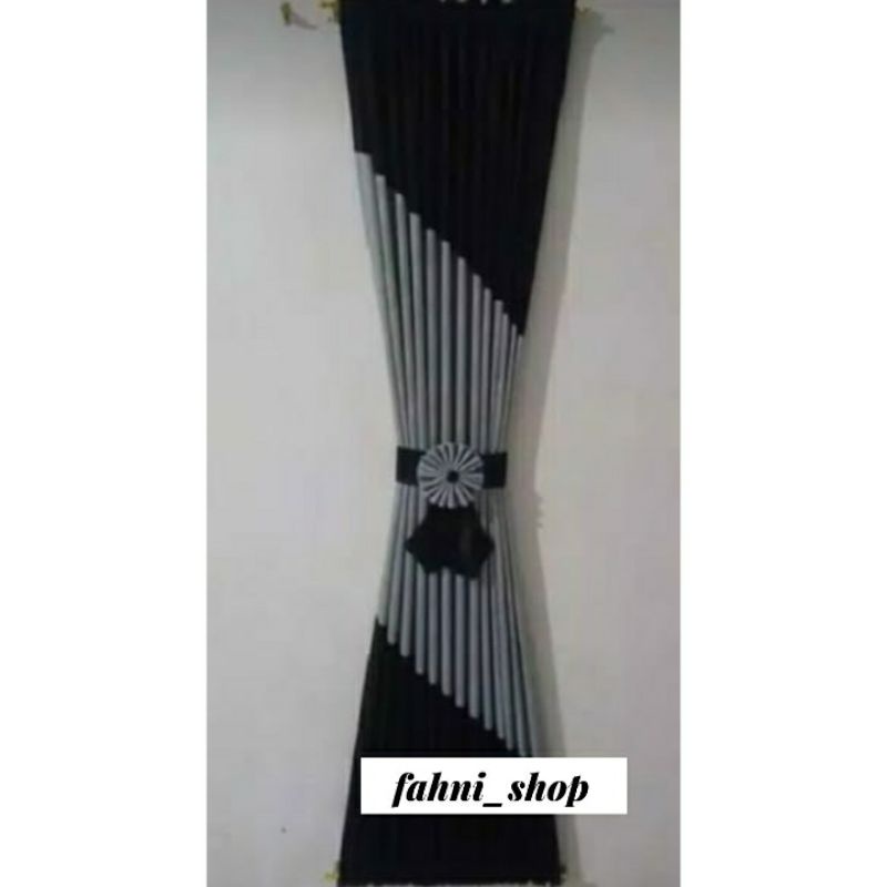 Gorden Jendela minimalis kombinasi 2 warna/ Gorden kupu-kupu ikat tengah