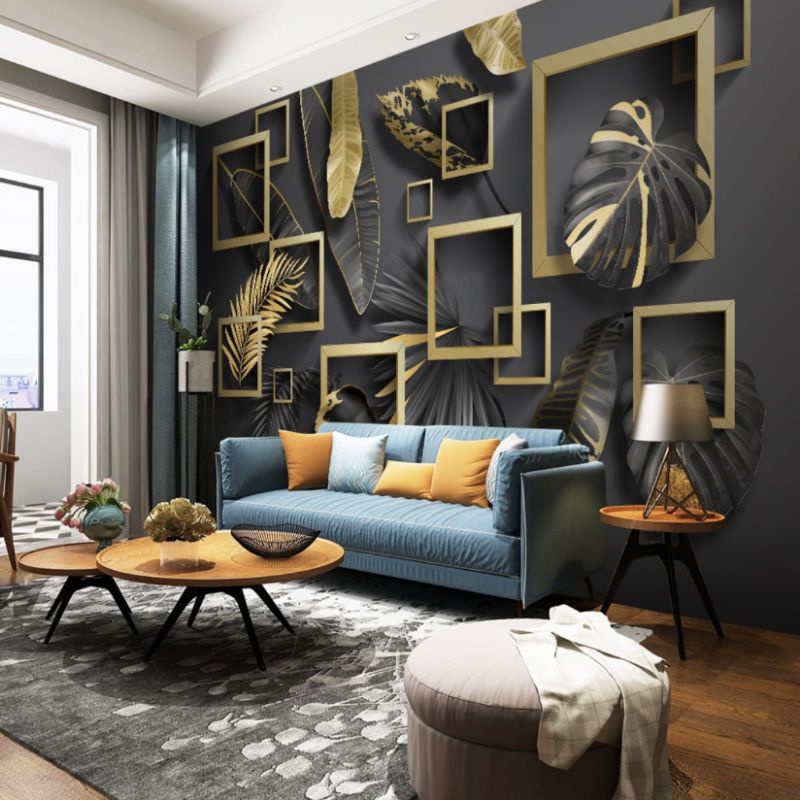 Wallpaper 3D Custom Abstrak Daun