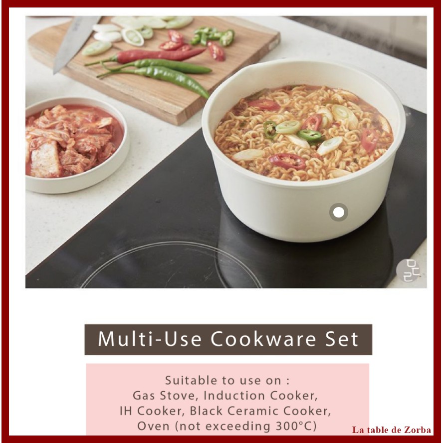 [Made in Korea] Modori Sodam Cookware sets termasuk Tutup 22cm, Panci / Panci Keramik, Panci Putih