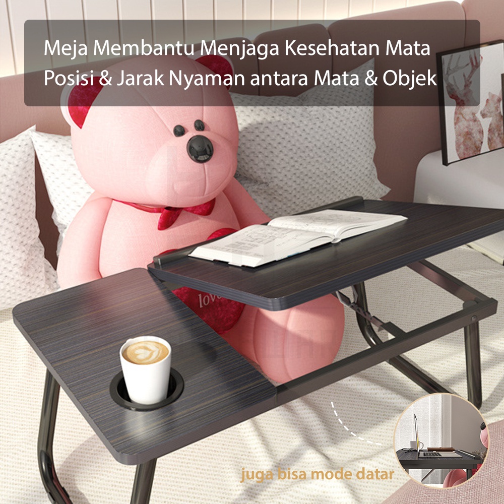 HUGO Meja Laptop Lipat Foldable Desk Zoomer Belajar Serbaguna