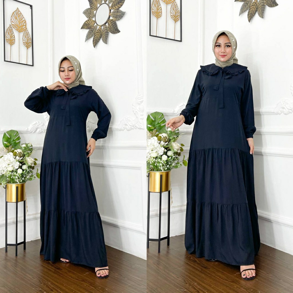 KINAN MAXY DRESS Gamis Bahan Katun Twill Korean Dress