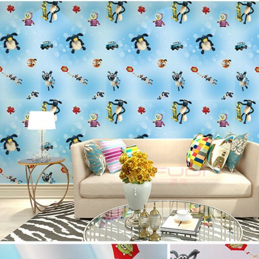 Wallpaper Dinding Sticker 45CMx8M Dinding Bata Garis Batik Karakter