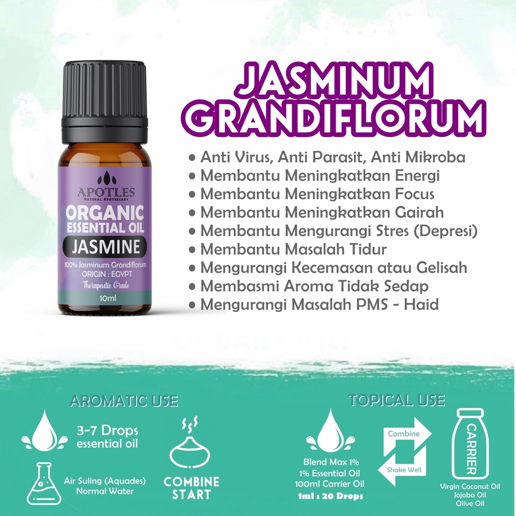 Jasmine Essential Oil - Minyak Aromaterapi Bunga Melati Jasmine Pure Essential Oil 10ml