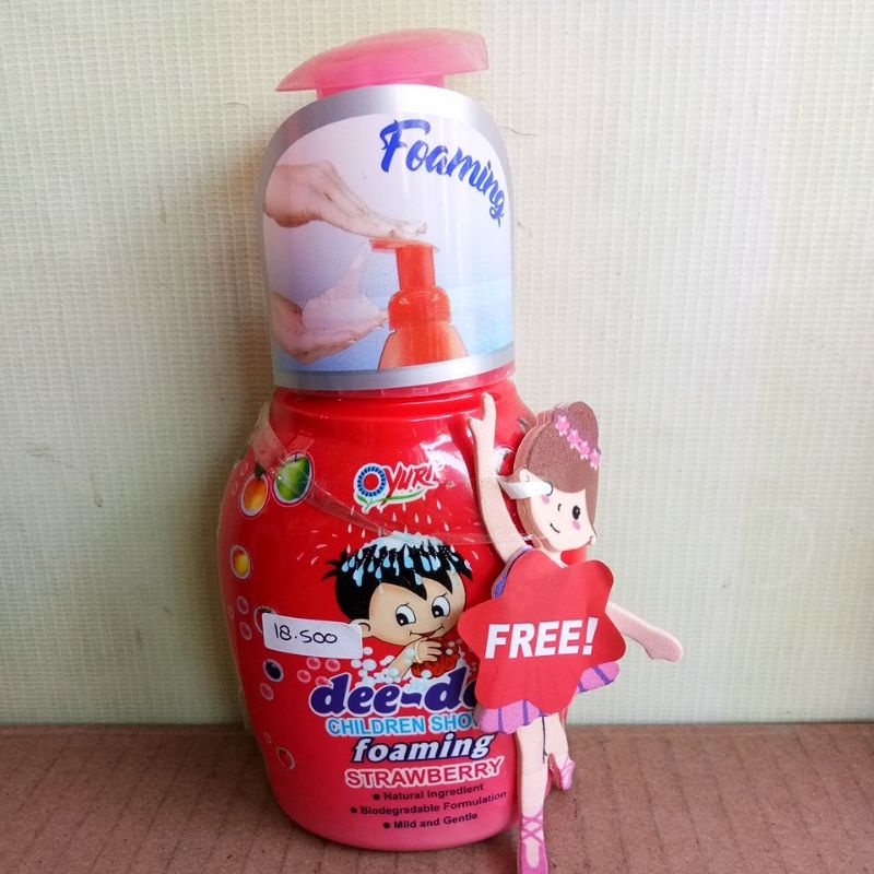 YURI DEE-DEE CHILDERN SHOWER FOAMING APPLE, ORANGE, GRAPE, STRAWBERRY 225ML (PUMP)