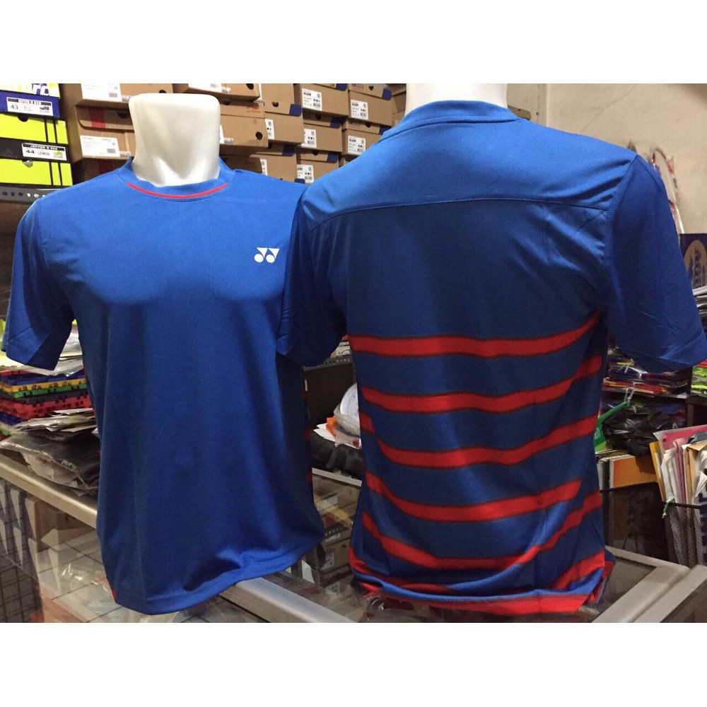 Spesial  Baju Yonex Import Biru Lis Merah