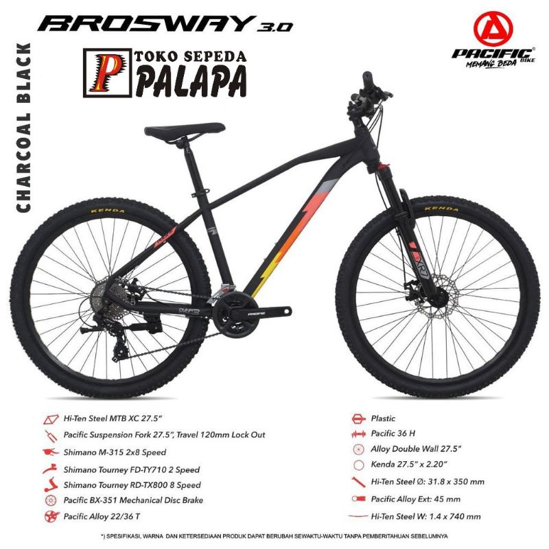 MTB 27.5 PACIFIC BROSWAY 3.0 3 Sepeda Gunung 8 speed