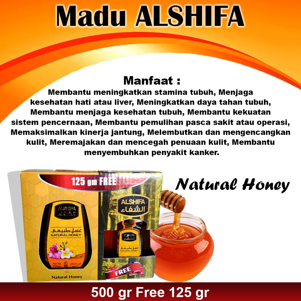 Paket Madu Alshifa 500gram FREE 125gram