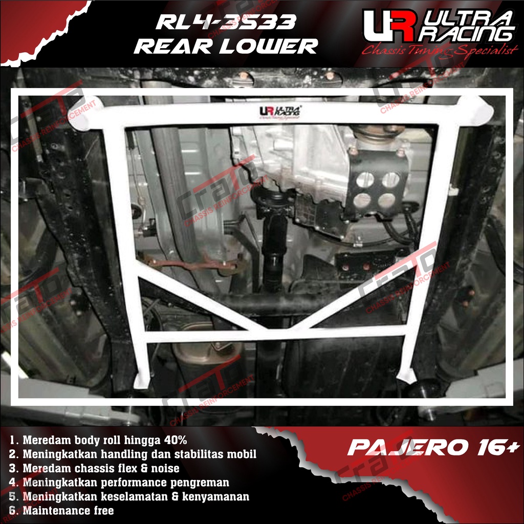 Aksesoris Stabiliser ULTRA RACING Safety Bar - Rear Lower Bar 4 Points - Mitsubishi Pajero Sport ANP