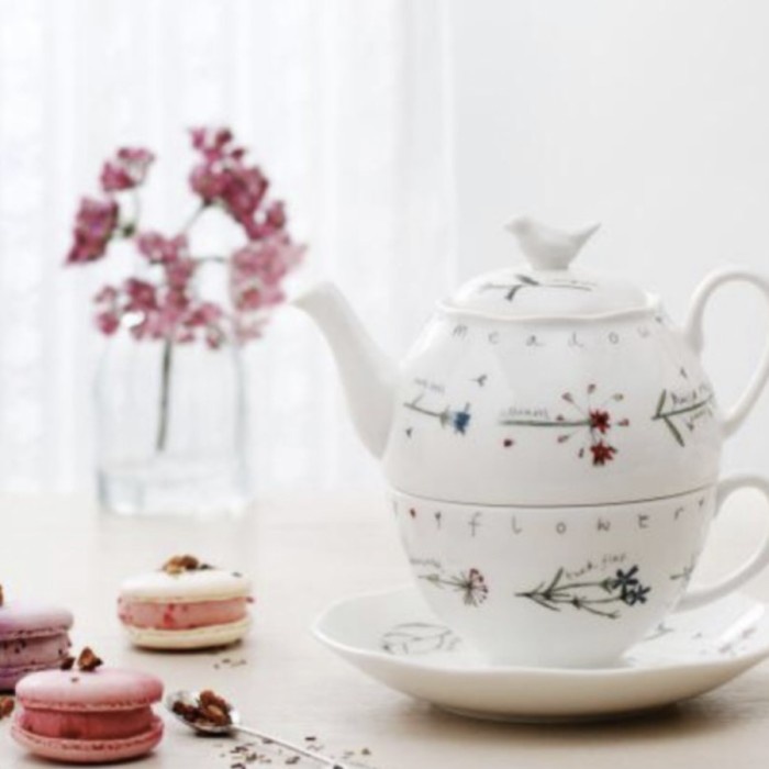 Meadow Flower Tea for One Set Teapot Cup Saucer Teko Cangkir St James