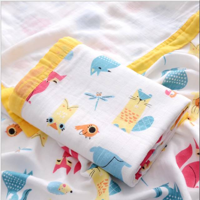 100% kartun Empat Lapisan Serat Bambu Kain Kasa Membedung Selimut Bayi