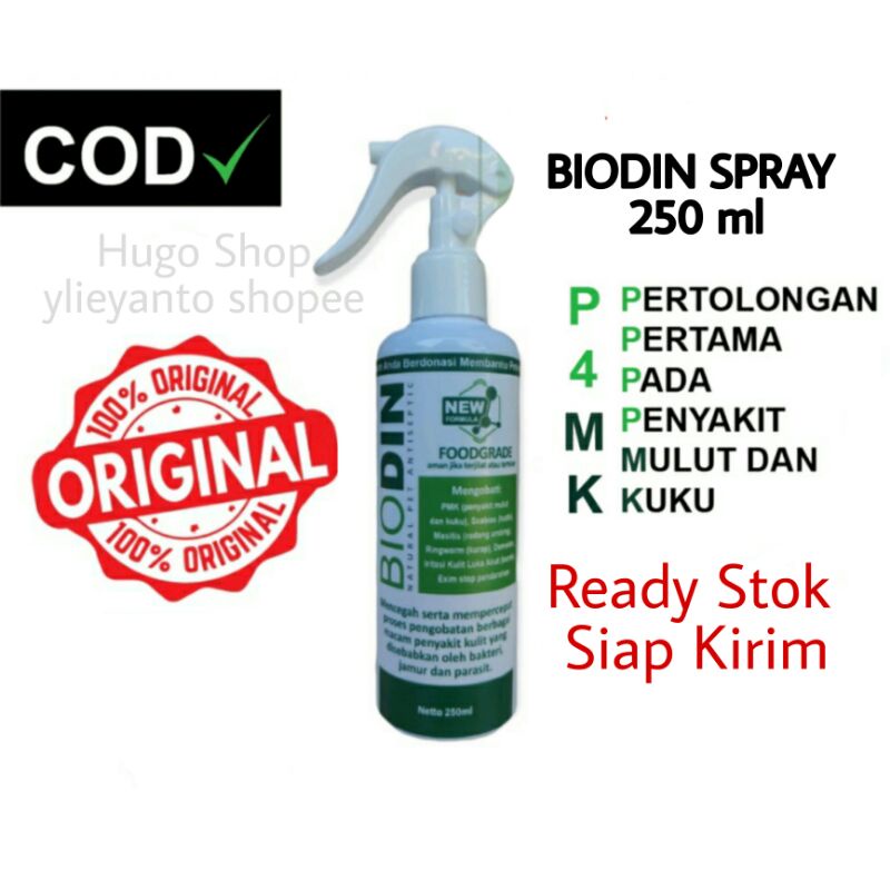 Biodin obat PMK sapi original / Biodin spray 250ml / obat penyakit mulut dan kuku