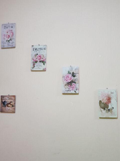 Paket Hemat Walldecor Poster Shabby Ukuran  22x15cm / Vintage Flowers 1 Set Isi 4