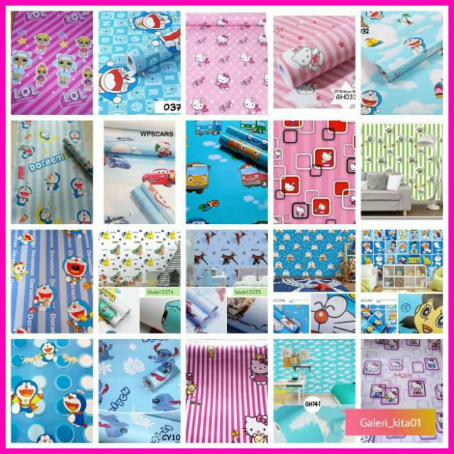 wallpaper dinding kamar| walpaper hello kity | wallpaper doraemon | walpaper karakter anak