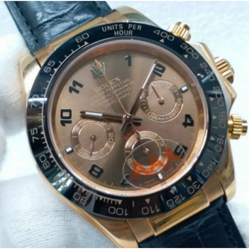 Jam Tangan Pria Merek Rolex Daytona GLNiva 3131 Kulit Automatic Swiss Eta Clone