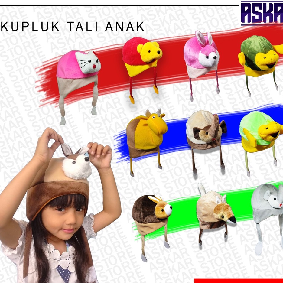 Kupluk anak perempuan laki laki karakter hewan 1 tahun / Kupluk Tali Karakter