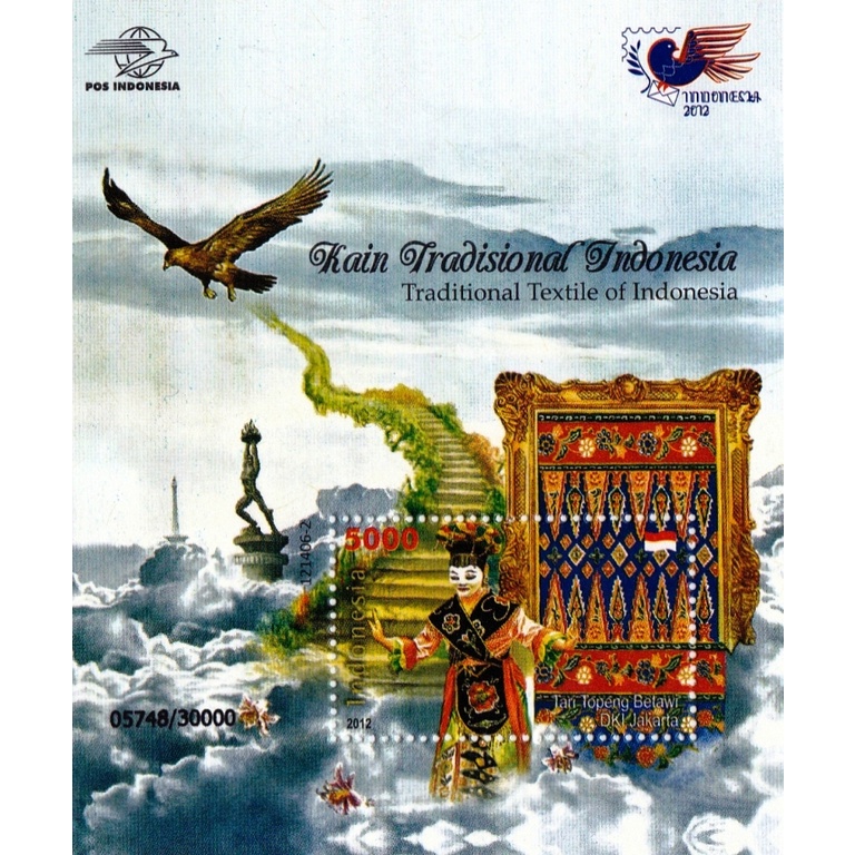 Perangko Indonesia 2012 Tari Betawi Kain Tradisional Souvenirsheet MNH