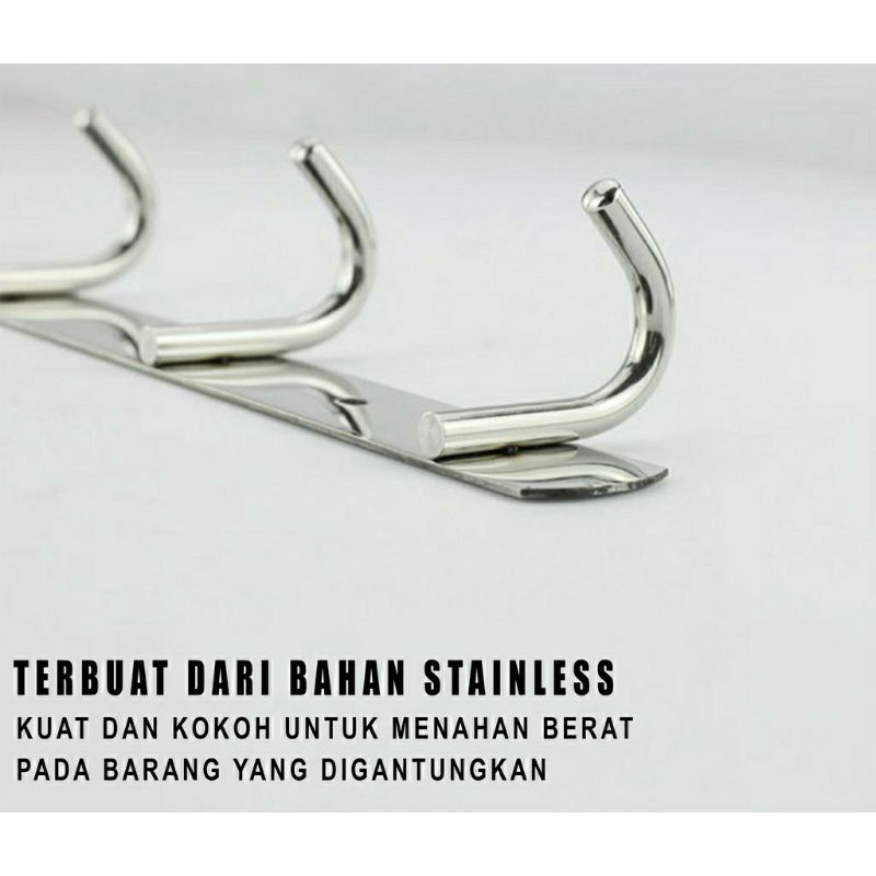 Gantungan Baju Handuk Belakang Pintu Kamar Mandi Serbaguna Stainless Kuat Murah