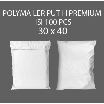 

PLASTIK PACKING AMPLOP POLYMAILER PUTIH PREMIUM | POLYMAILER PUTIH | KEMASAN OLSHOP 30x40 100 p