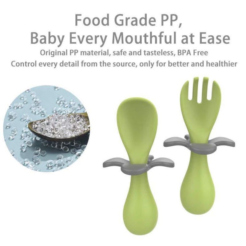 Spoon Fork Set with case baby grab PP Bpa Free sendok makan bayi