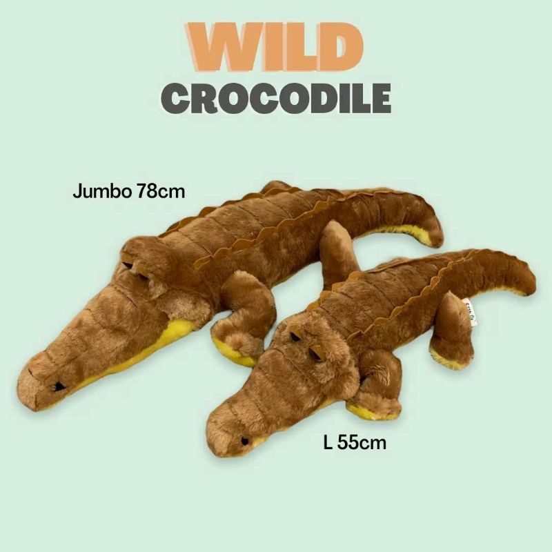 BONEKA BUAYA WILD CROCODILE HIJAU / COKLAT