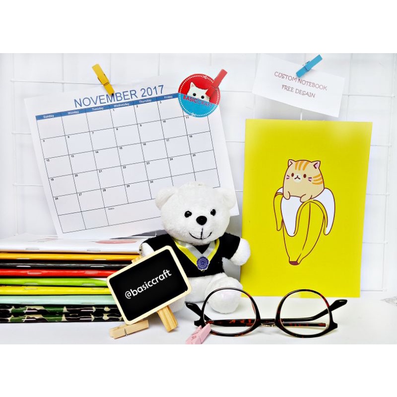 

Mini Note book ukuran A6 & A5 Softcover Kucing pisang kuning
