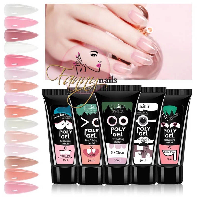 JILLRADIA 15ml Polygel nail extension / POLYGEL ACRYLIC GEL 15ml / ACRYL GEL Poly Gel Nail extention / Gel Extension Kuku 15ml