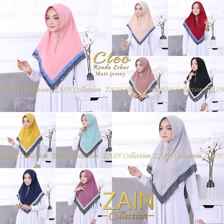 [BISA COD] Ori ZAIN - hijab jilbab bergo jersey antem renda CLEO