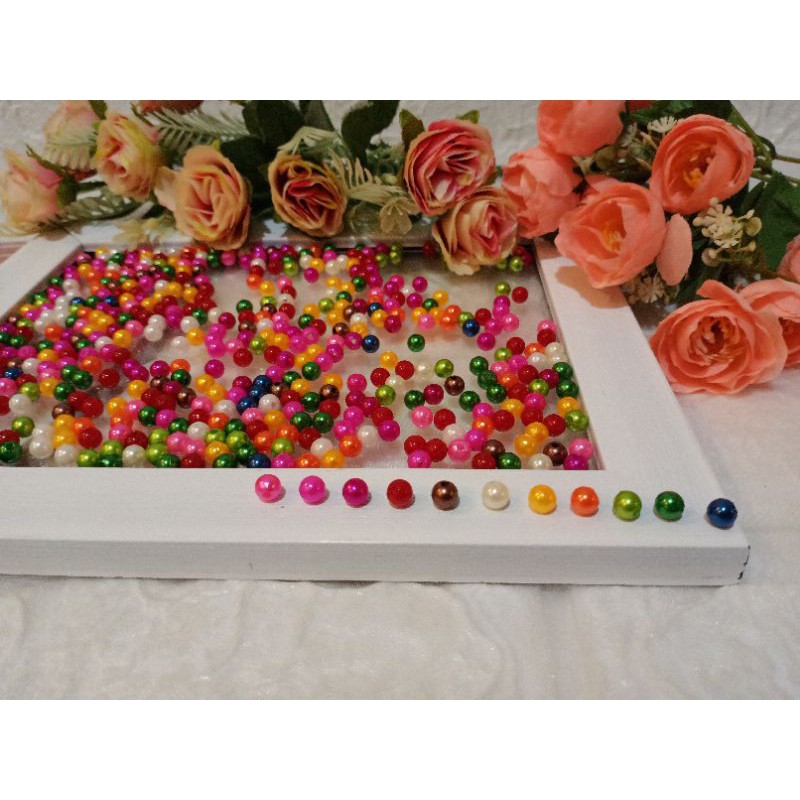 Mote mutiara Ringan kilat 6mm /Mute sintetis Bahan kalung strapmasker / mute bulat kilat gelang