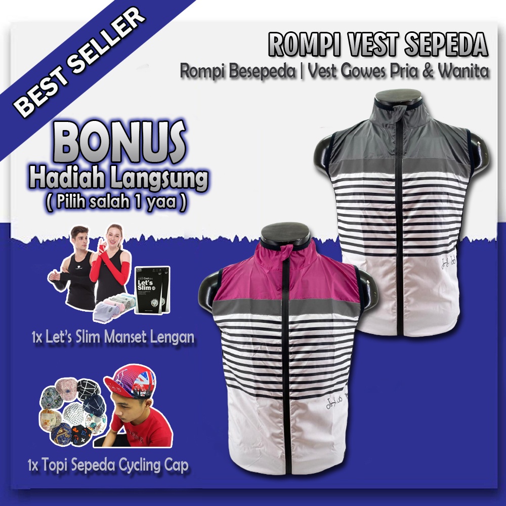 Rompi Gowes Unisex Bersepeda Vest Sepeda Pria Wanita Jaket Windbreaker