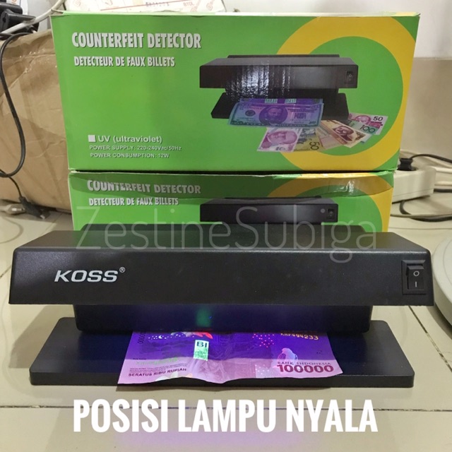 Money Detector / Alat Pendeteksi Uang Palsu Sinar UV KOSS