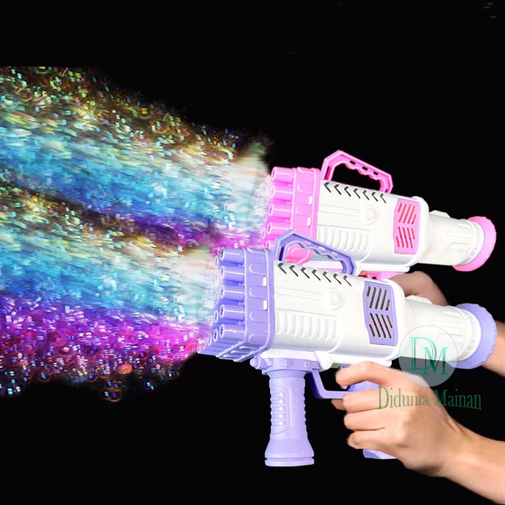 Bubble gun basoka mainan anak tembakan gelembung sabun bazoka elektrik machine gun