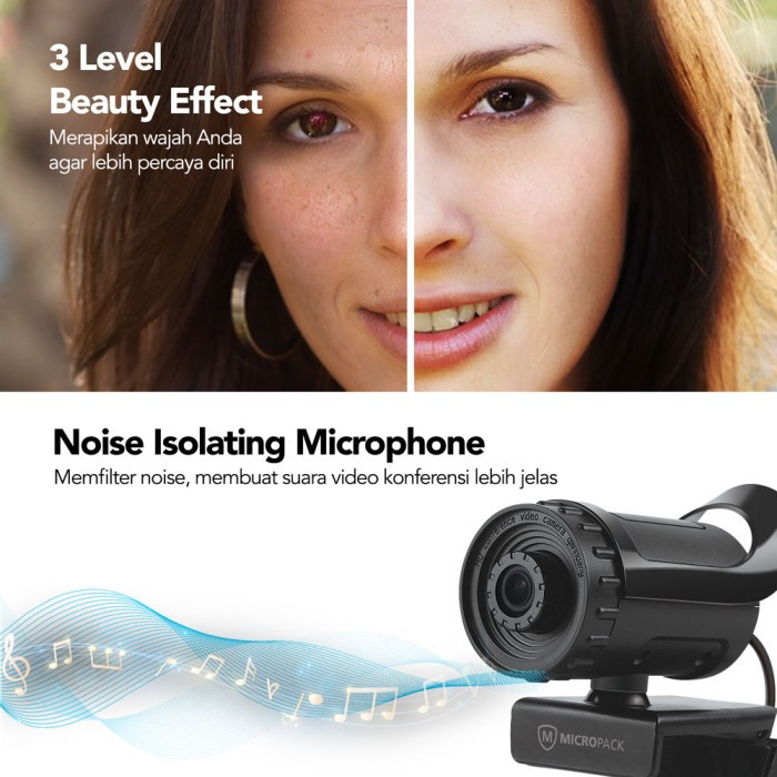 Micropack MWB-11 HD 720P WebCam Built in Mic with Beauty Effect for PC