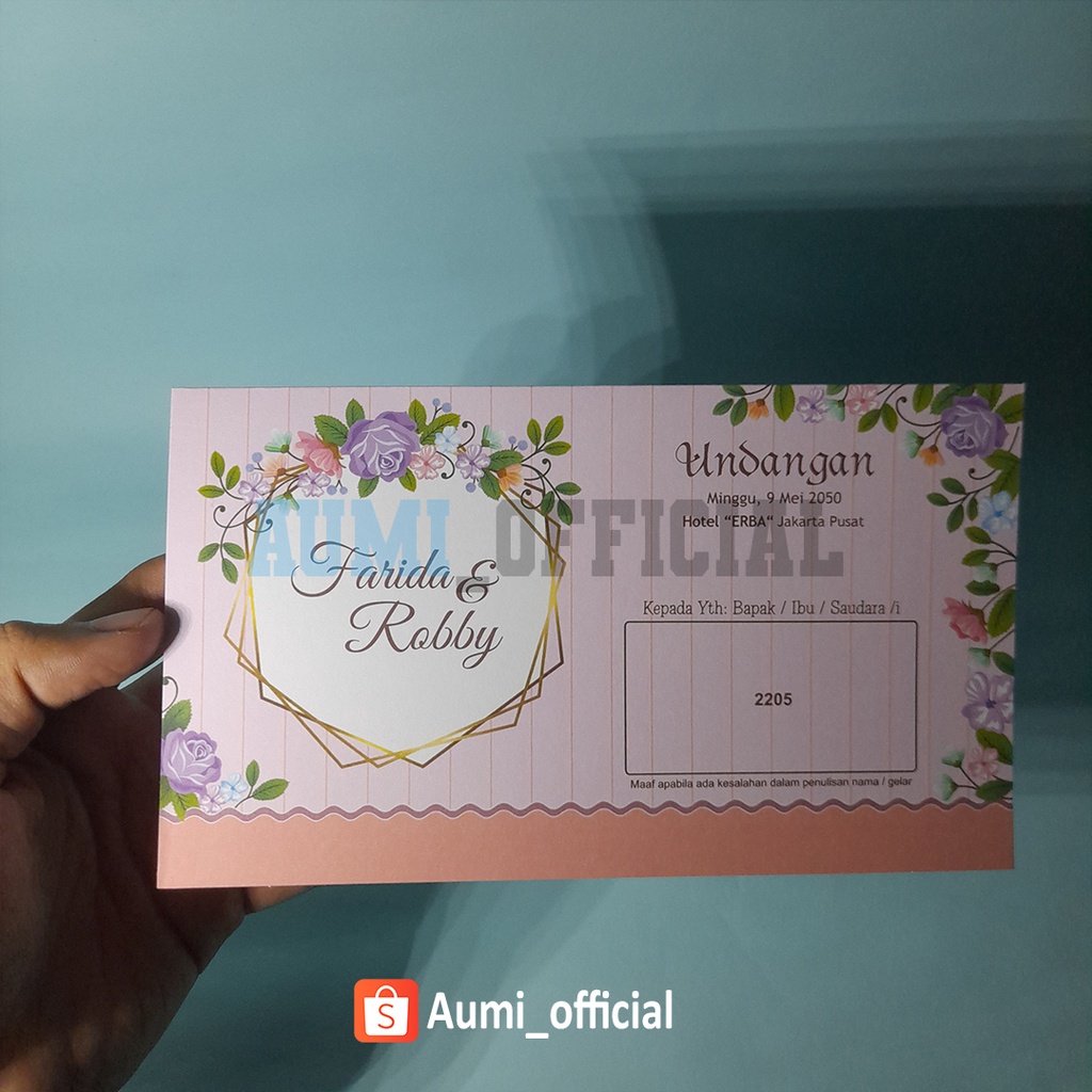 Blangko Undangan Erba 2205 Undangan pernikahan Bisa dicetak diprinter biasa