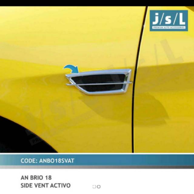 Side Vent samping chrome all new Brio 2018-2019 model activo jsl