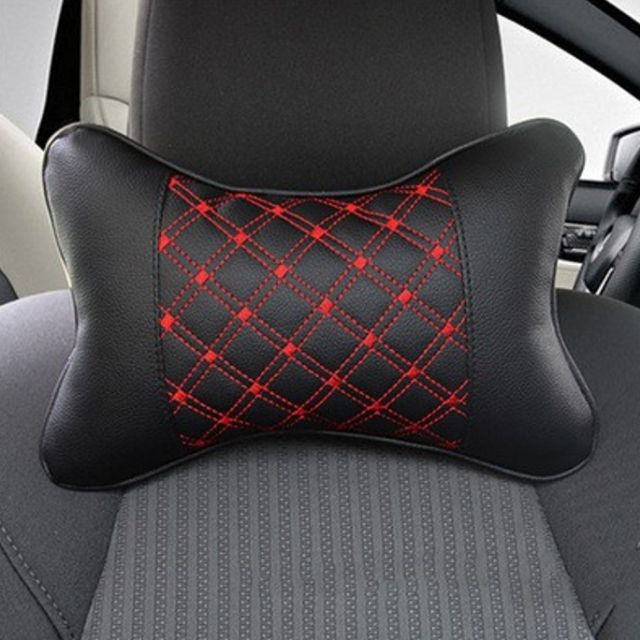 Wine Red Car Decoration Accessories Set Seat Belt Cover Set Kulit Kotak Tisu Mobil Gear Penutup Rem Tangan Armrest Pad Headrest Cushions Pillow Set