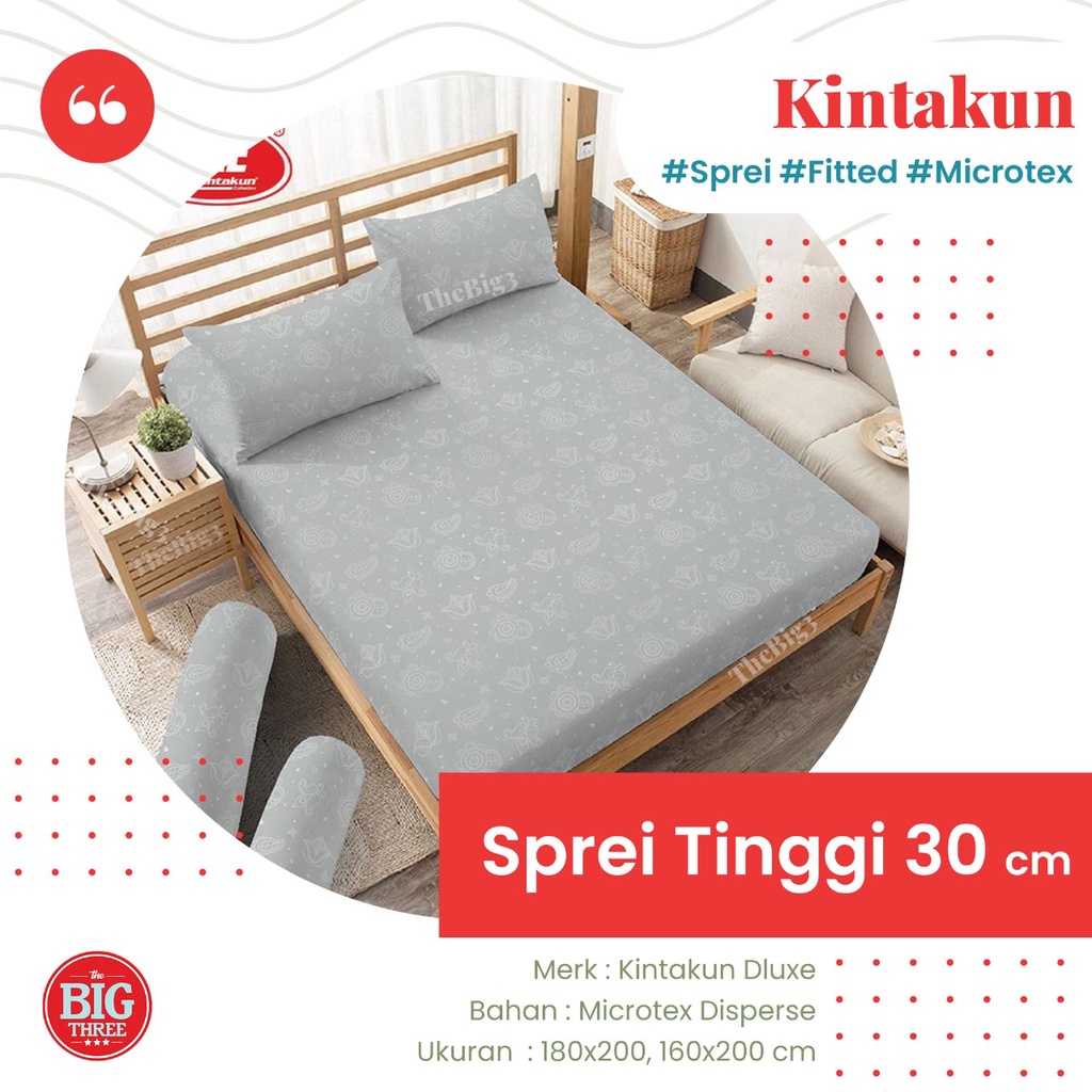 KINTAKUN Tinggi 30 cm Sprei 180x200 / 160x200 Polos Anemone Aini Alisa Tiwi Adira Alisa Bakula Nuraga Biscotti Snorlax Nurmala Gemi Ivy Lavender Northern  - 180 160 SP T30 TBT