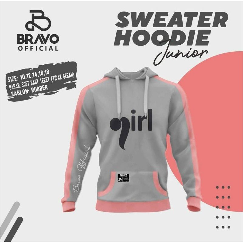 (COD) Sweater Hoodie Bravo (usia 10-18 th)