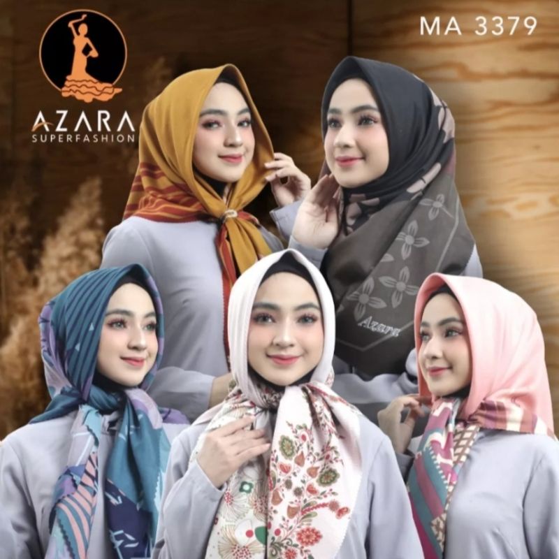 HIJAB SEGIEMPAT / BELLA SQUARE VOAL MOTIF LASER CUT AZARA