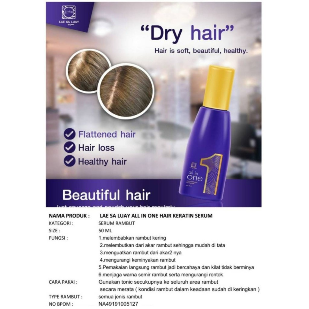 Lae Sa Luay All In One Hair Tonic Keratin Serum Rambut Hair Treatment Original BPOM