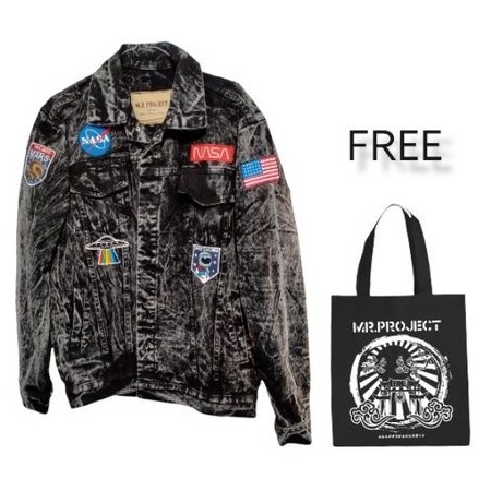 DENIM JACKET NASA (PATCH SUDAH TERPASANG)