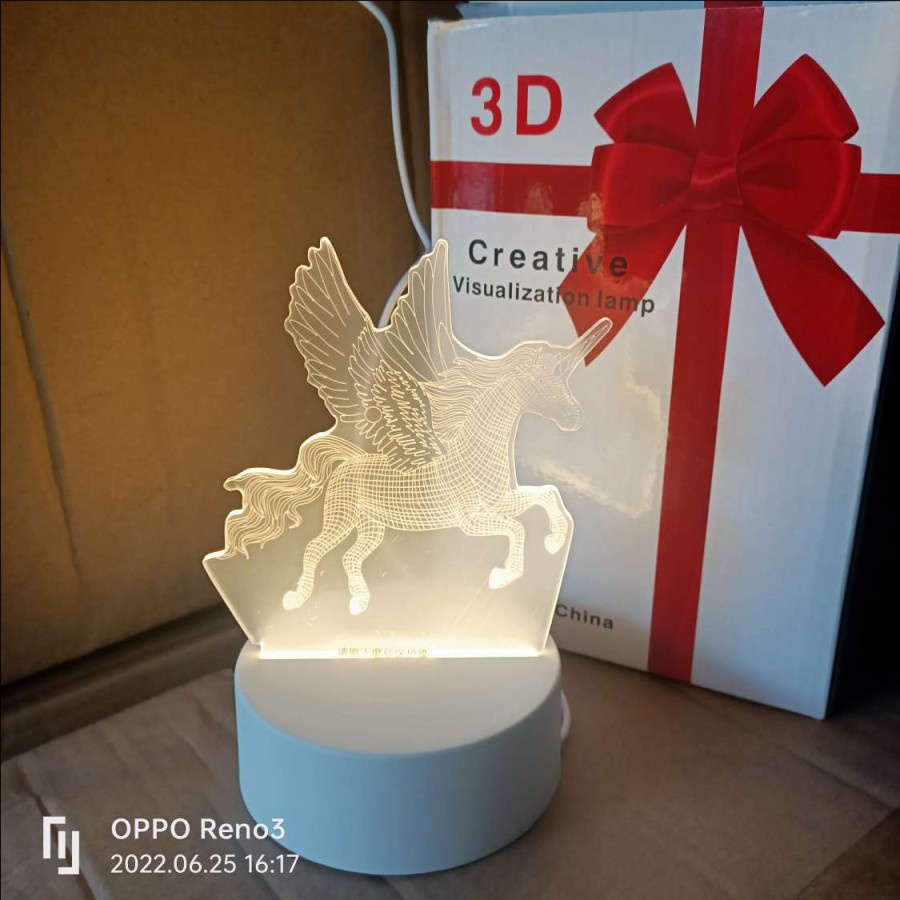 Lampu Proyektor 3d Hologram Nyala LED 7 warna Paris Tengkorak Batman