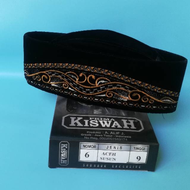 Kopyah Hitam Songkok Hitam Peci Hitam Motif Aceh Bordir